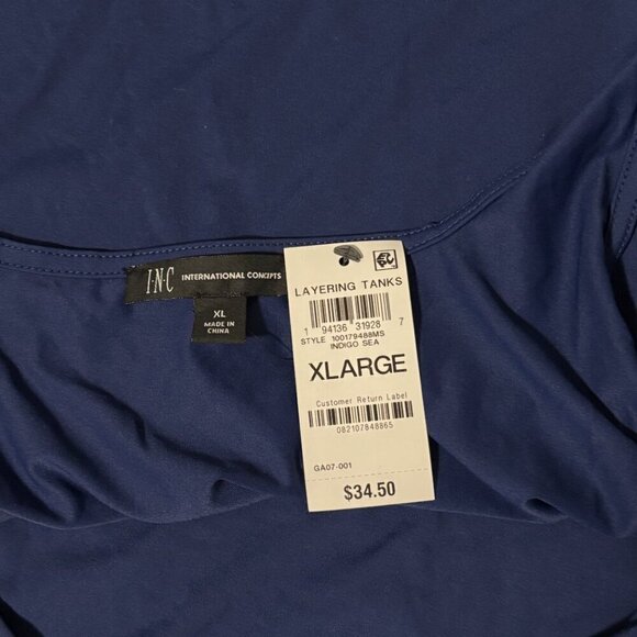 INC International Concepts Women's Navy Blue Square Neck Tank Top NWT - Picture 8 of 8